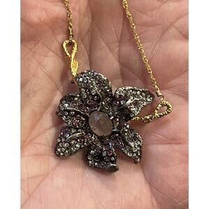 Alexis Bittar Floral Necklace with Gold and Purple Accents